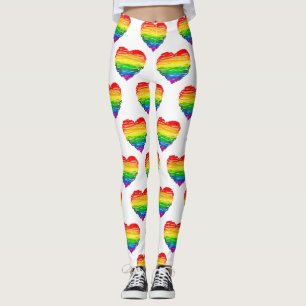 Leggings Corazón de colores de arcoíris de SlipperyJoe gara