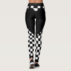 Leggings Corazón de Cuadros Negro