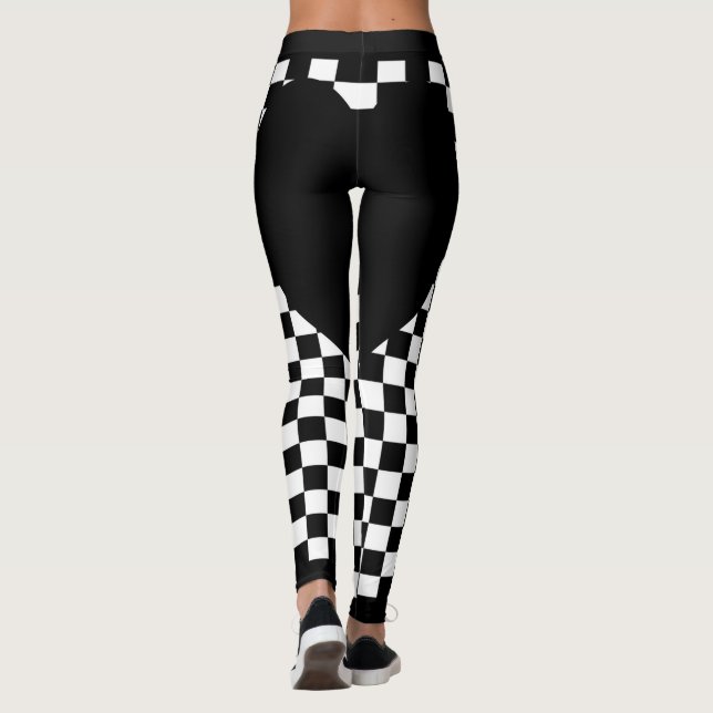 Leggings Corazón de Cuadros Negro (Reverso)