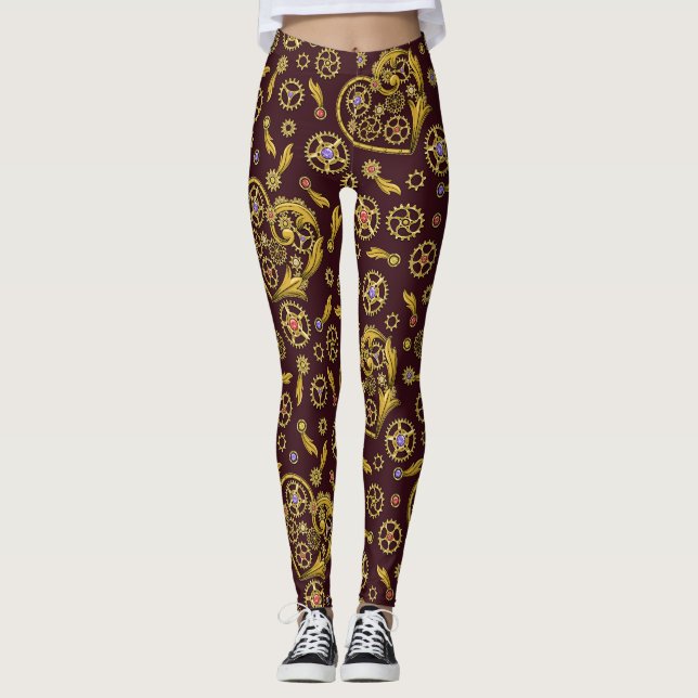 Leggings Corazón de engranajes Steampunk (Anverso)