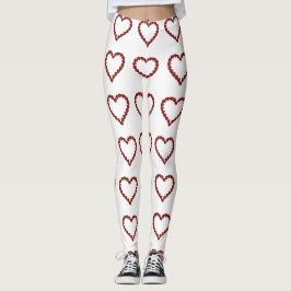 Leggings Corazón de Gemstone de Ruby Rojo