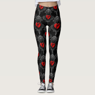 Leggings Corazón de Gótico rojo