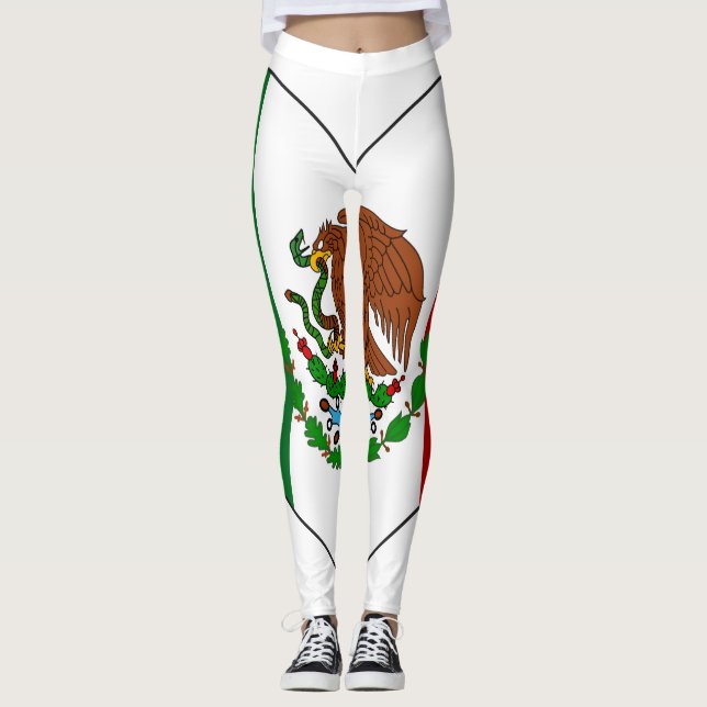 Leggings Corazón de la bandera de México (Anverso)