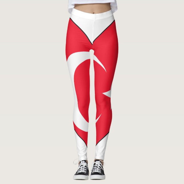 Leggings Corazón de la bandera de Turquía (Anverso)