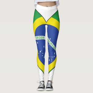 Leggings Corazón de la bandera del Brasil