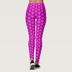 Leggings Corazón de zafiro rosa arte acuarela 