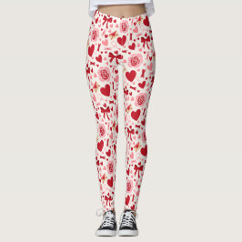 Leggings Corazón, Lazo y Carta de Amor San Valentín