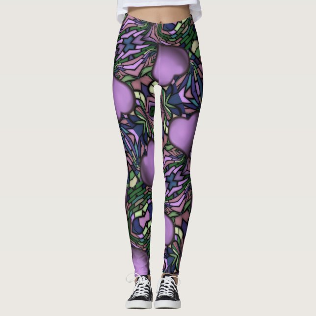 Leggings Corazón morado lindo (Anverso)