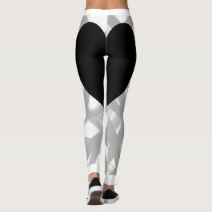 Leggings Corazón Negro Atrás