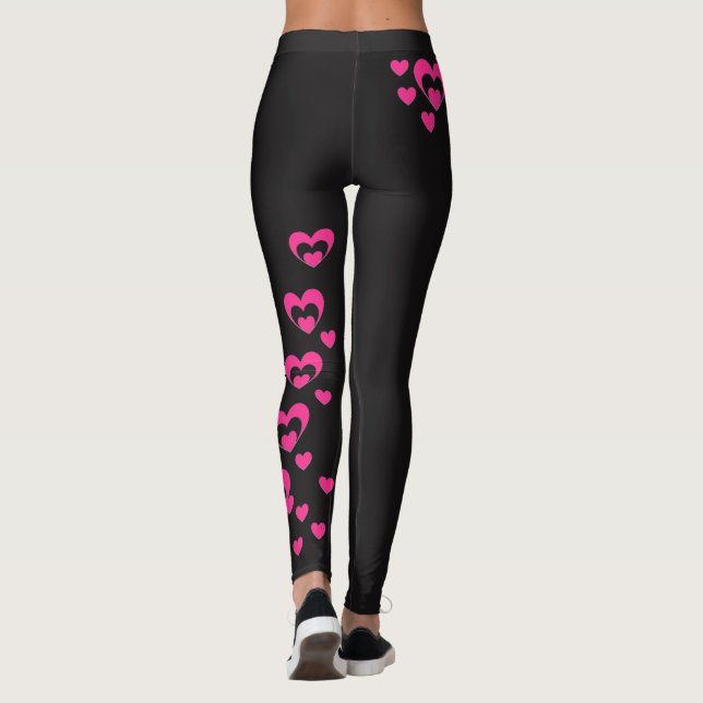 Leggings Corazón por completo de las polainas del amor (Reverso)
