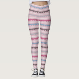 Leggings Corazón rayado y patrón de círculo