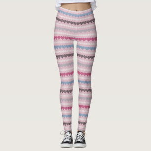 Leggings Corazón rayado y patrón de círculo