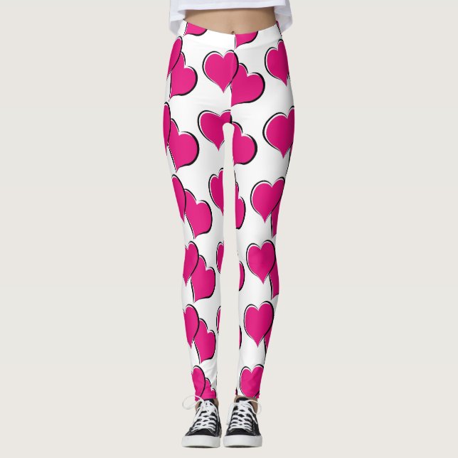Leggings corazón rojo blanco (Anverso)