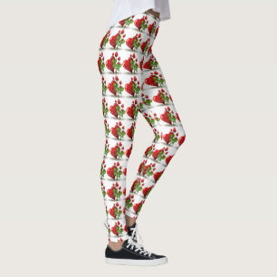 LEGGINGS CORAZÓN ROJO DE VALENTINA Y ROSAS ROJAS