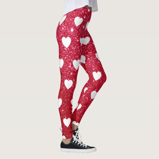 Leggings Corazón rojo Día de San Valentín lindo (Derecha)