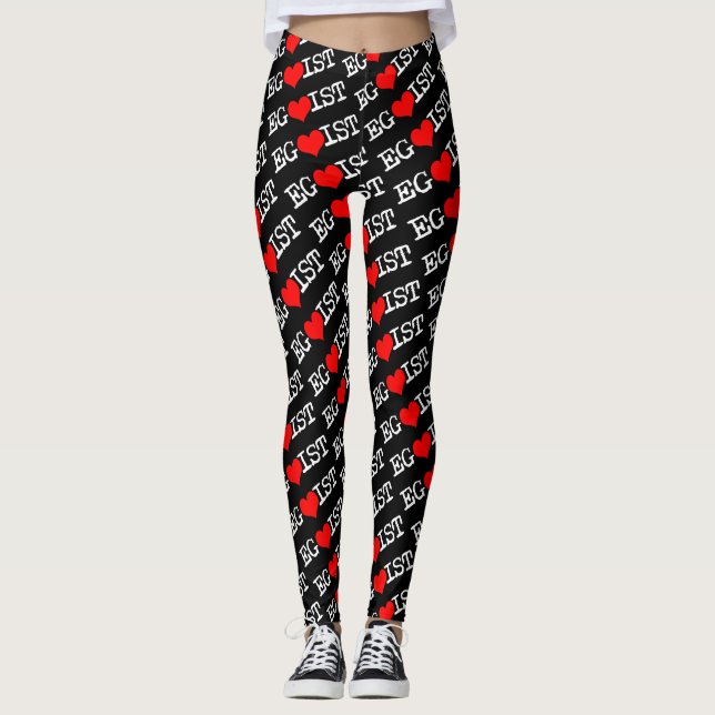 Leggings Corazón Rojo Egoista Negro (Anverso)