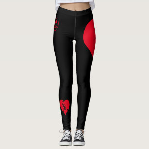 Leggings Corazón - Rojo negro - Emo - Gótico - Piernas