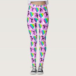 LEGGINGS CORAZÓN ROSA ME ENCANTAN LOS LEGADOS DE GIMNASIA
