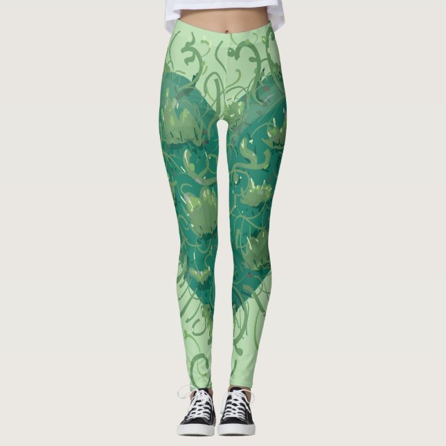 Leggings Corazón verde interior (Anverso)