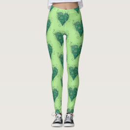 Leggings Corazón verde interior