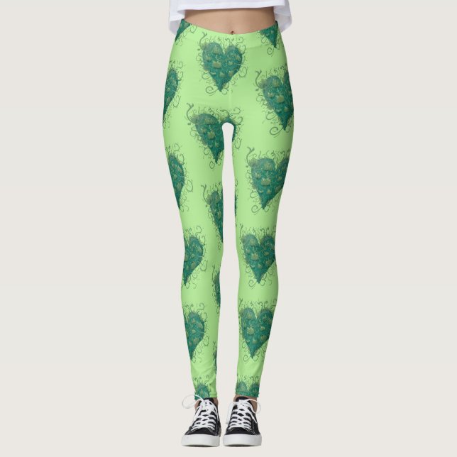 Leggings Corazón verde interior (Anverso)