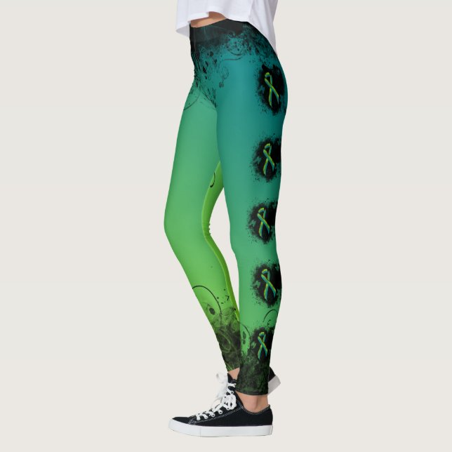 Leggings Corazón verde verde azulado y liviano (Izquierda)