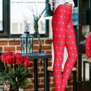 Leggings Corazón y flecha turquesa