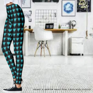 Leggings Corazón y flecha - Verde azulado de la marina