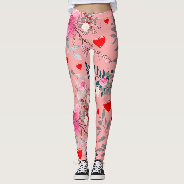 Leggings Corazón y Rosa (Anverso)