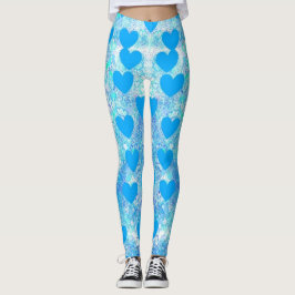Leggings corazones azules