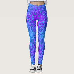 Leggings Corazones azules dispersos en el giratorio del ani
