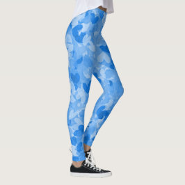 Leggings corazones azules geniales patrón chicas moda mujer