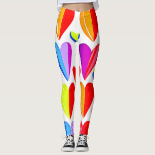 Leggings Corazones coloridos se desmoronan: Patrón elegante