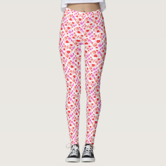 Leggings Corazones de aves amorosas ordeñar las leyendas co