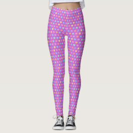 Leggings Corazones de color de agua y patrones brillantes
