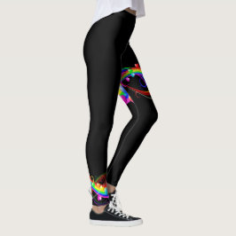 Leggings Corazones de colores arcoiris sobre las piernas de