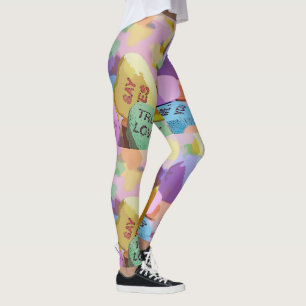 Leggings Corazones de conversación de acuarela