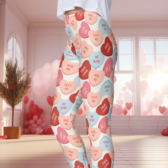 Leggings Corazones de Conversación de Dulces Día de San Val (Subido por el creador)