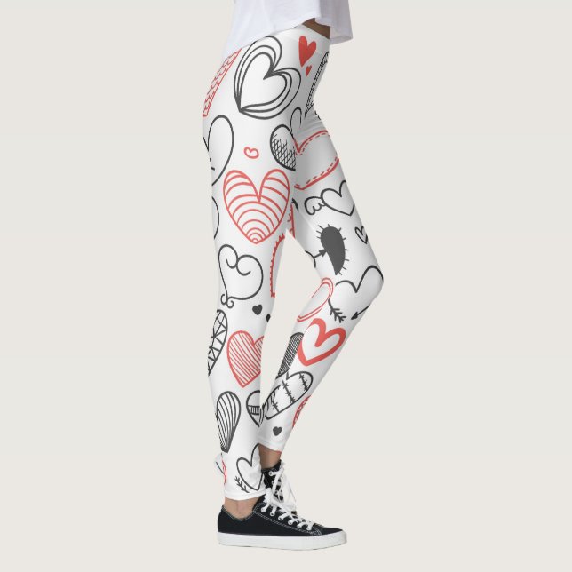 Leggings Corazones de graffiti divertidos (Derecha)