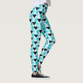 Leggings Corazones de negro