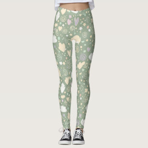 Leggings Corazones de Pastel y Nubes Acuarela Sueño (4)