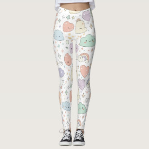 Leggings Corazones de Pastel y Nubes Acuarela Sueño (6)