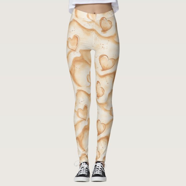 Leggings Corazones de Playa de Arena Crema (Anverso)