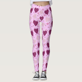 Leggings Corazones de trabajo en mosaico rosa