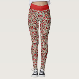 Leggings Corazones dulces rojos