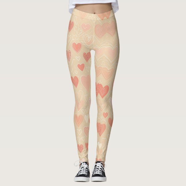 Leggings Corazones endebles en Pastel (Anverso)