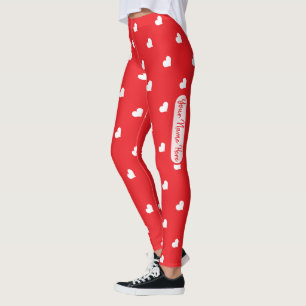 Leggings Corazones Feliz Día de San Valentín Patrón de Amor
