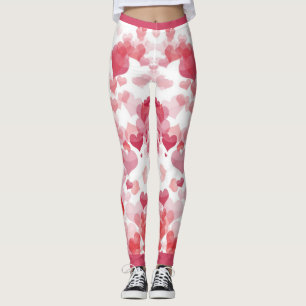 Leggings corazones flotantes rojos Rosas