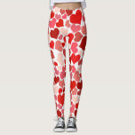 Leggings Corazones Galore<br><div class="desc">Muchos corazones,  en diferentes tonalidades de rojo,  marrón y rosa.</div>