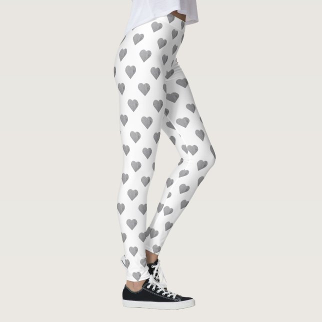 Leggings Corazones gris de hormigón simétricos pequeños en  (Derecha)